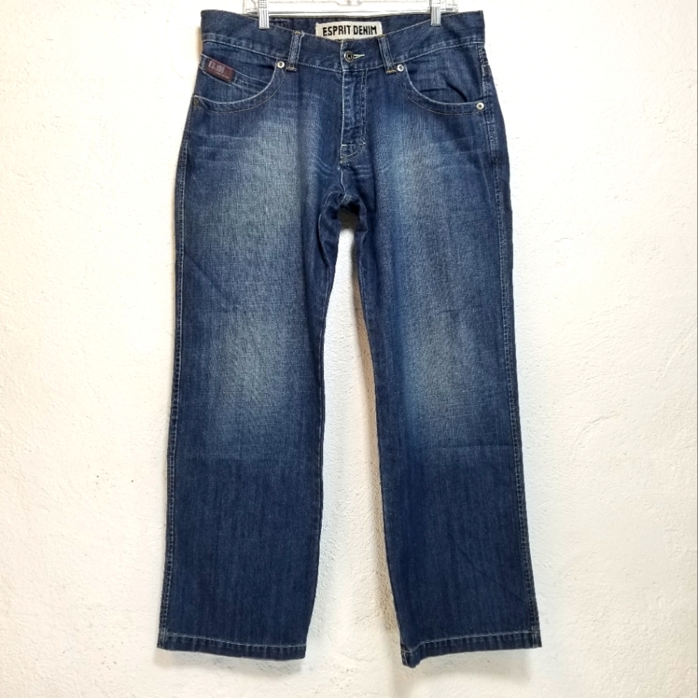 Espirit Denim Rock Loose Fit Vintage men size 36×33 Baggy medium wash jeans